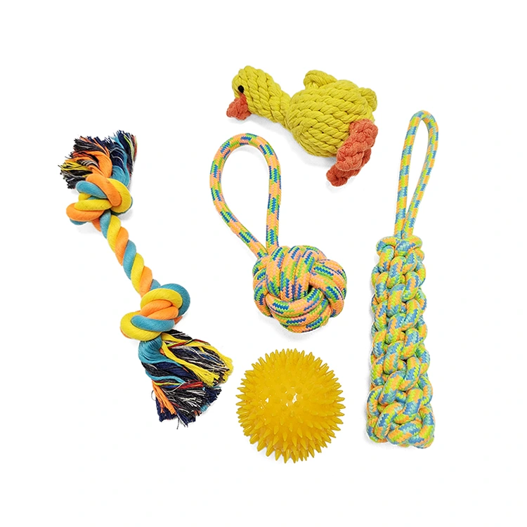 5 Pack Dog Rope Toys Sæt til tænder